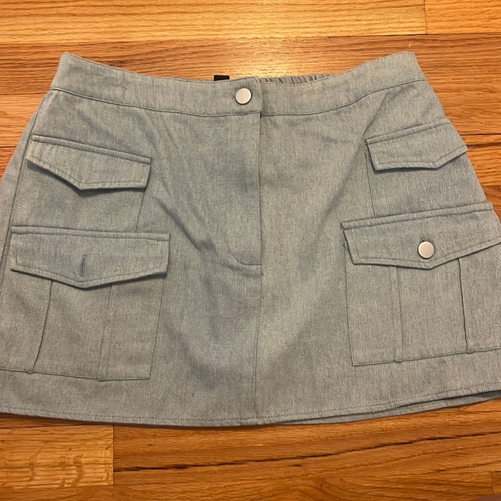 Cloth denim mini skirt